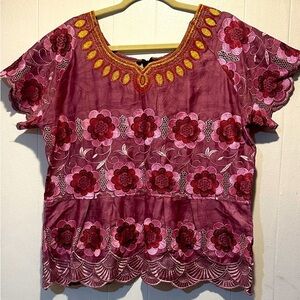 Elegant Floral Embroidered Women's Blouse